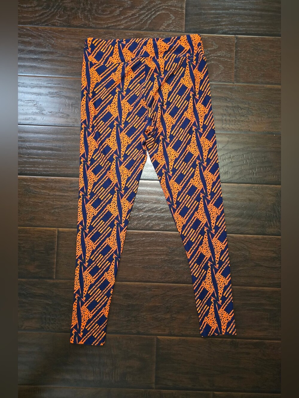 Lularoe Orange Navy Giraffe Print Stretchy Womens Leggings Tall and Curvy